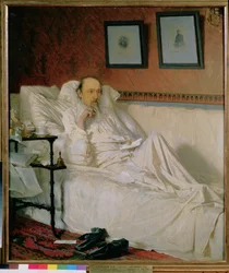 Der Dichter Nikolay Alekseyevich Nekrasov (1877-78) zur Zeit der 